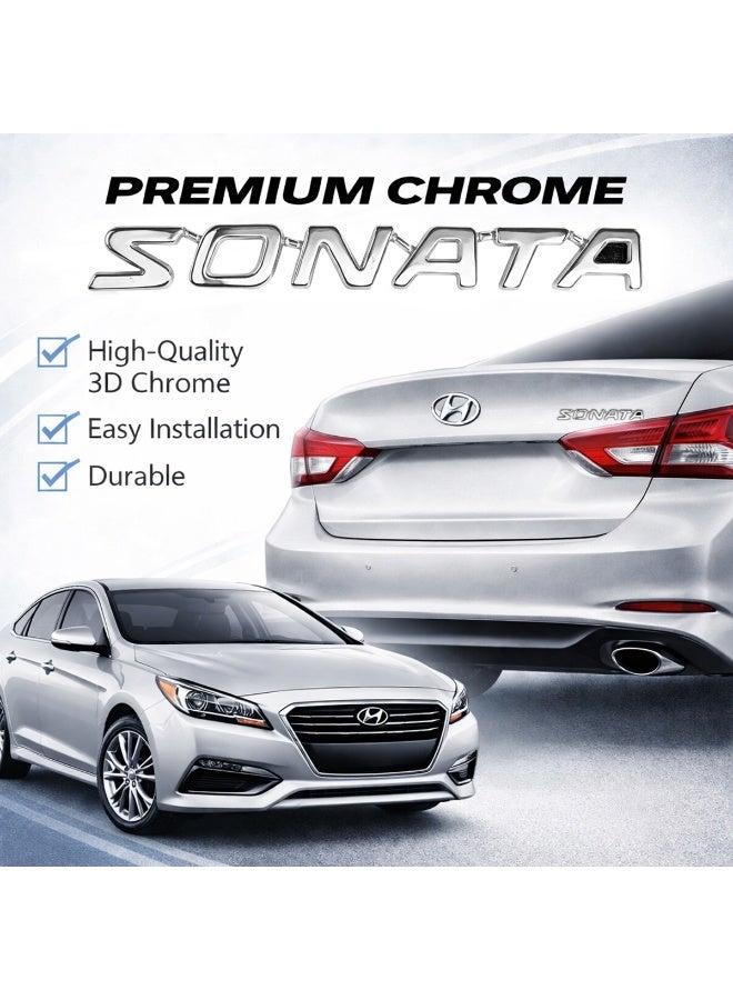 Sonata Hyundai Sonata Chrome Emblem Badge Replacement – 3D Premium Metal Trunk Logo Lettering, Adhesive Backed, Durable Exterior Decal for Sonata - Image 5